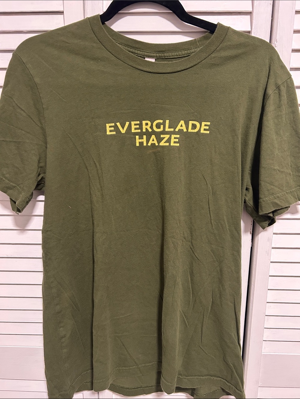 Bella Canvas Olive Green Tee with Yellow Chest Print